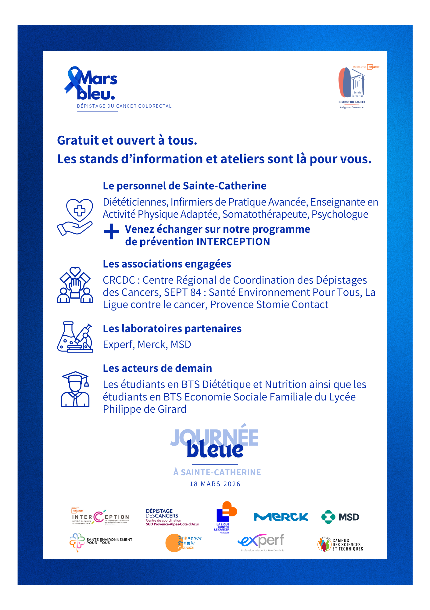 Journée bleue à Sainte-Catherine Mars Bleu 2026